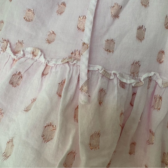 J. Crew Ruffle-neck top in shimmer dot Pink Women’s size Small - Picture 4 of 11